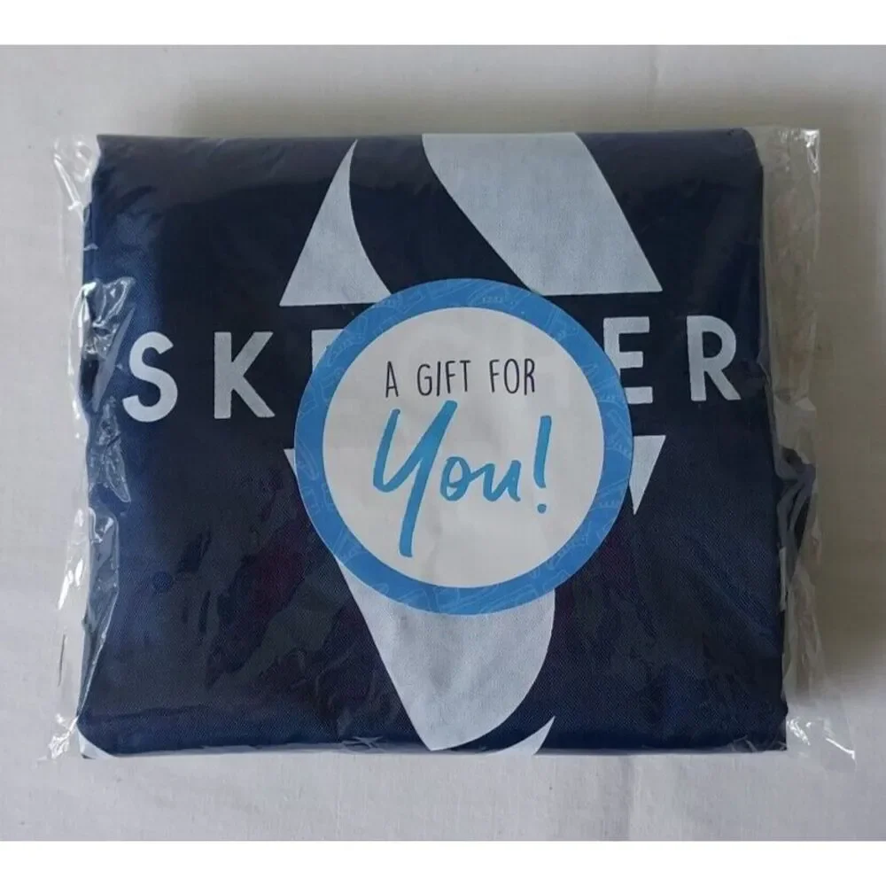 Skechers Drawstring Backpack Daypack Blue Reusable Bag Beach Gym‎ Shopper Tote